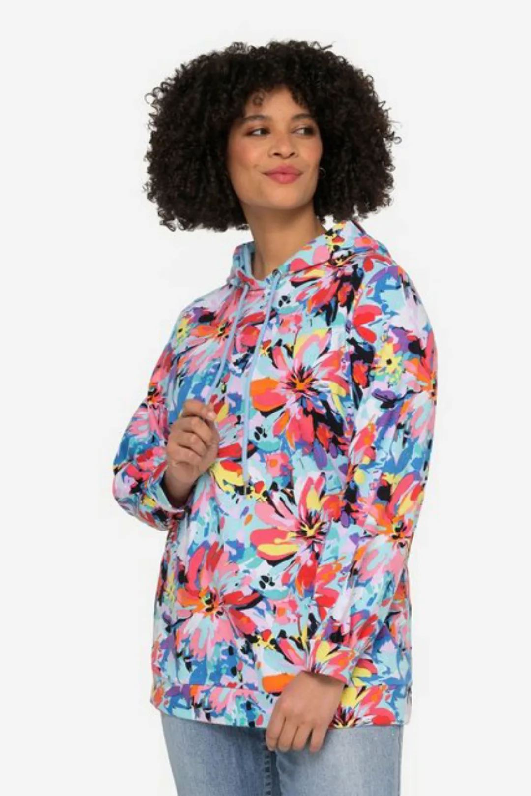 Angel of Style Sweatshirt Hoodie Kapuzensweater Blütenmuster Langarm günstig online kaufen