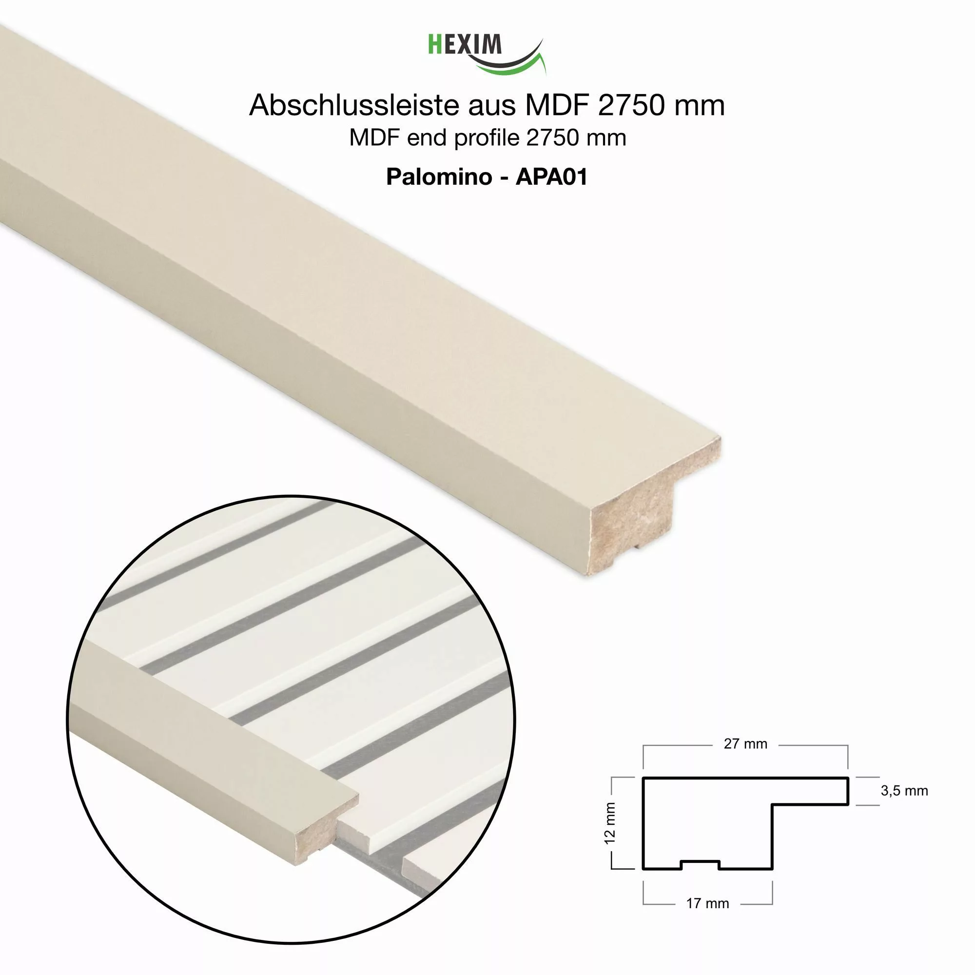 Hexim Wanddekoobjekt APA01 (Abschlussleiste 275x2,7cm passend günstig online kaufen