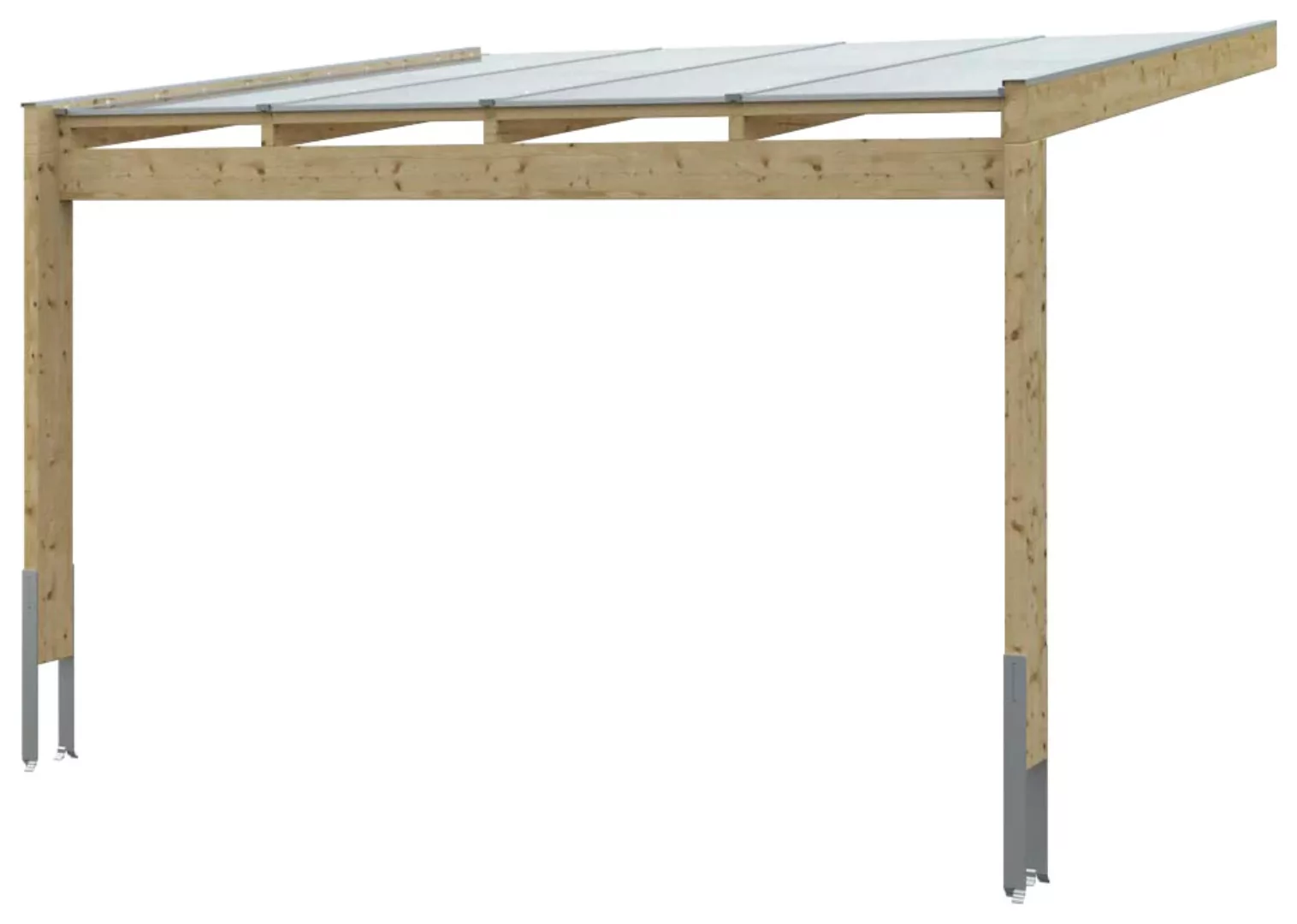 Skan Holz Terrassenüberdachung Novara 450 cm x 359 cm Nussbaum günstig online kaufen