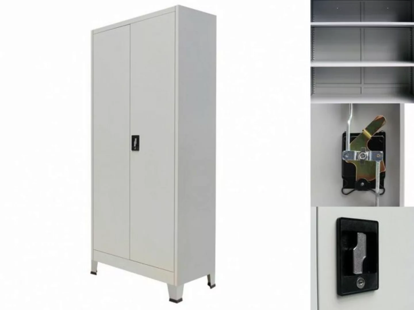 vidaXL Aktenschrank Büroschrank mit 2 Türen Stahl 90x40x180 cm Grau günstig online kaufen