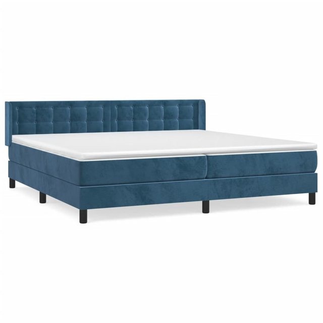 vidaXL Bettgestell Boxspringbett mit Matratze Dunkelblau 200x200 cm Samt Be günstig online kaufen