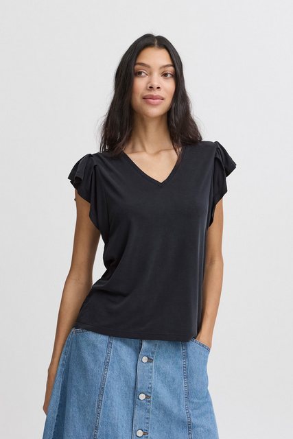 b.young V-Shirt BYPERL RUFFLE Schönes Shirt mit Rüschenärmel günstig online kaufen