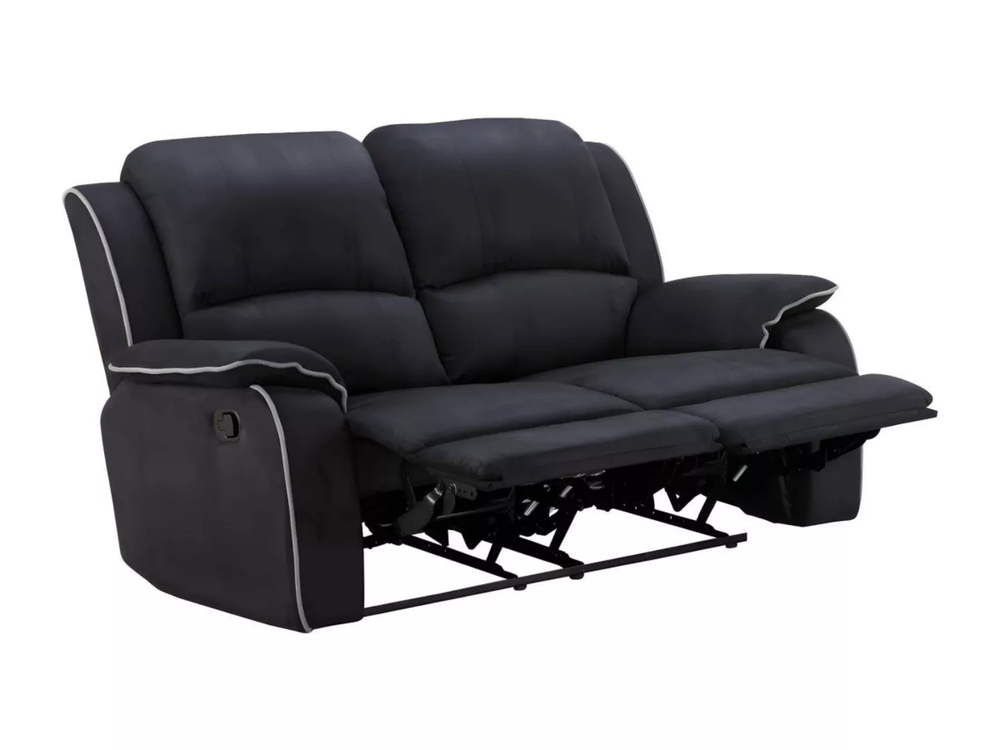 Relaxsofa 2-Sitzer - Microfaser - Schwarz - HERNANI günstig online kaufen