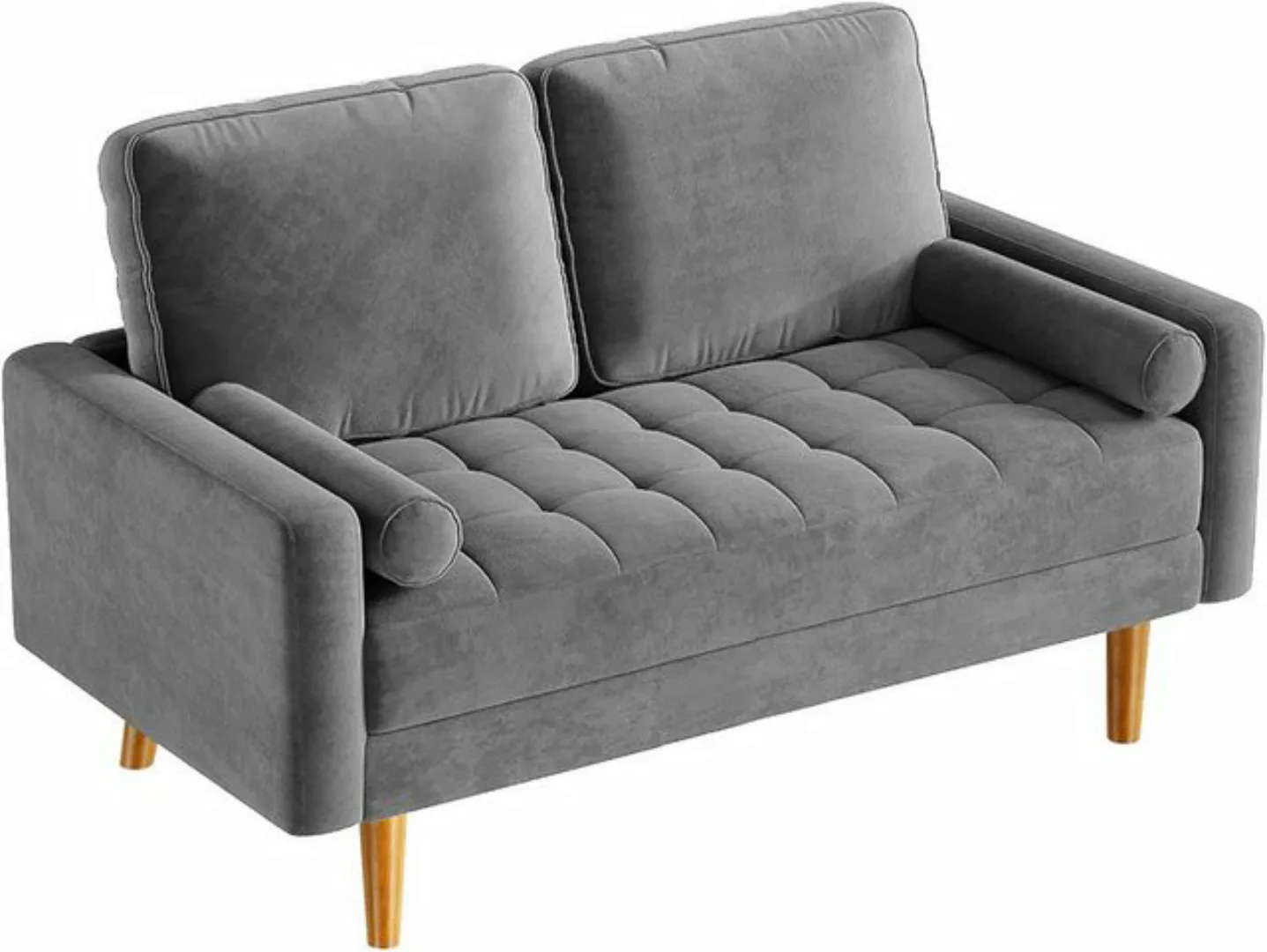 OUNUO Sofa 2 Sitzer Sofa 2er Samt Kleines Couch mit 2 Wurfkissen für Wohnzi günstig online kaufen