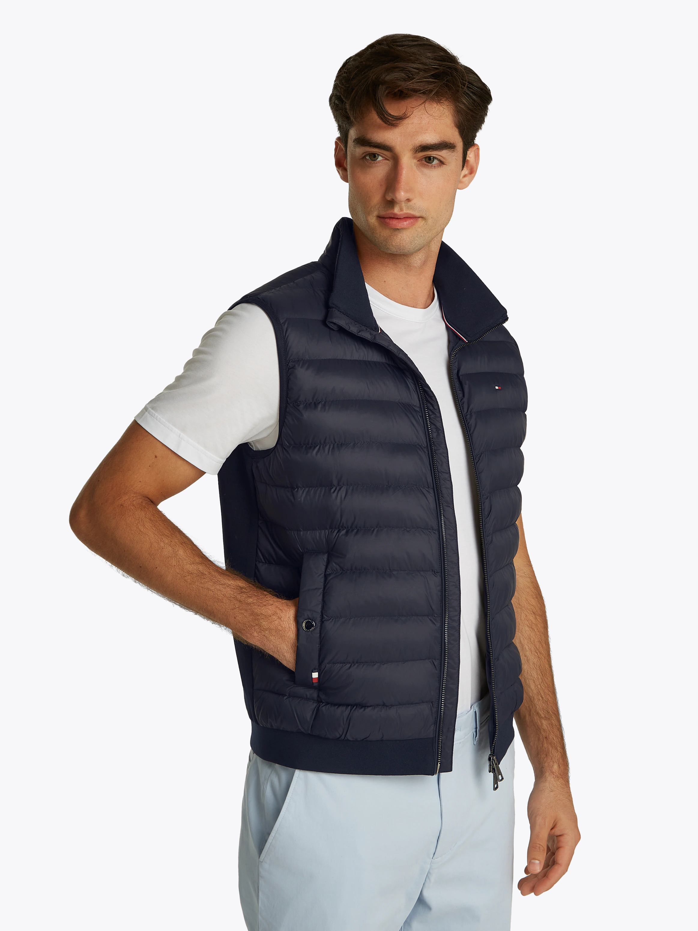 Tommy Hilfiger Steppweste "MIX MEDIA VEST", Rückenteil ungesteppt günstig online kaufen