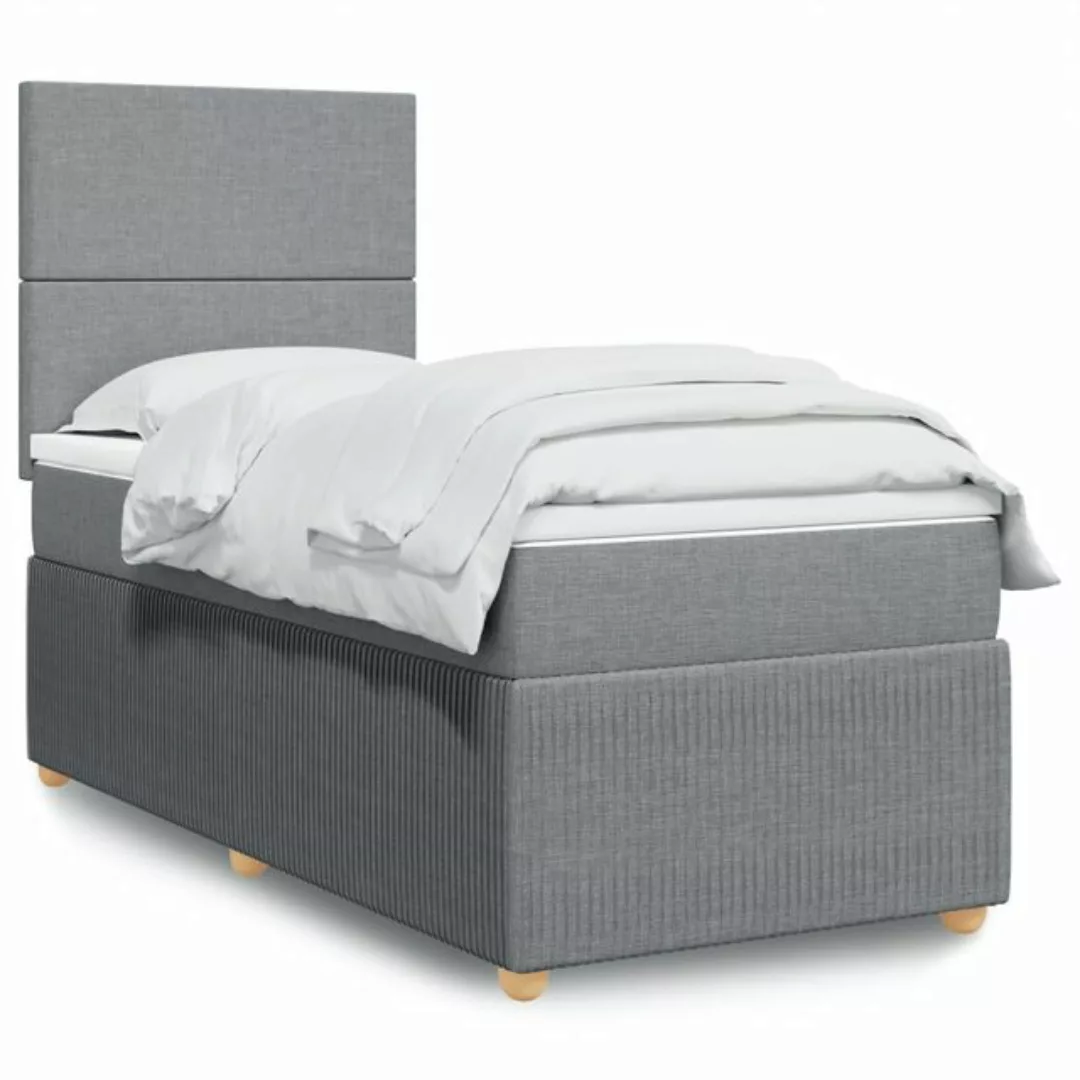 vidaXL Boxspringbett, Boxspringbett mit Matratze Dunkelbraun 100x200 cm Sto günstig online kaufen