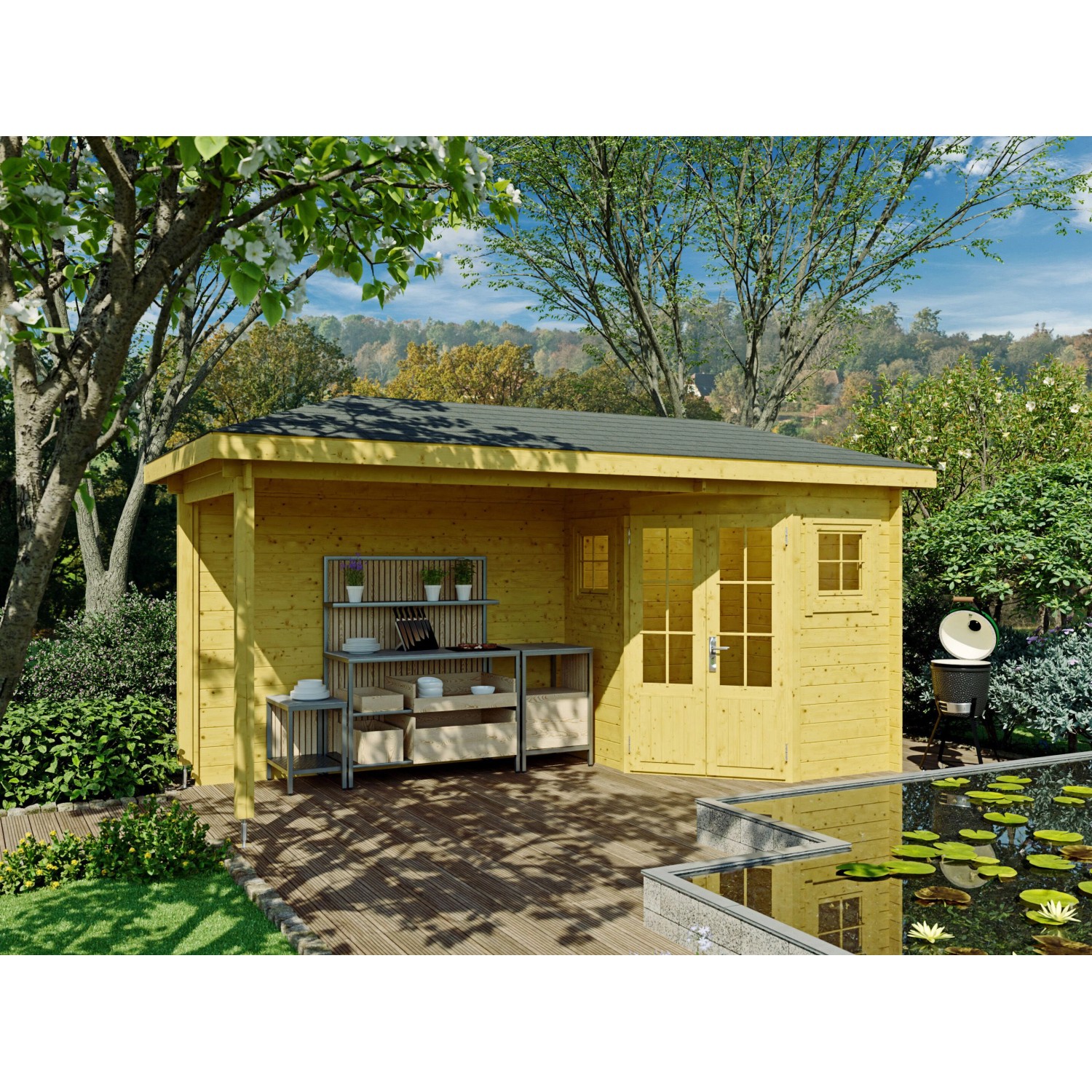 Fjordholz 5-Eck Gartenhaus Modell Evelyn 1C Kiefer Imprägniert günstig online kaufen
