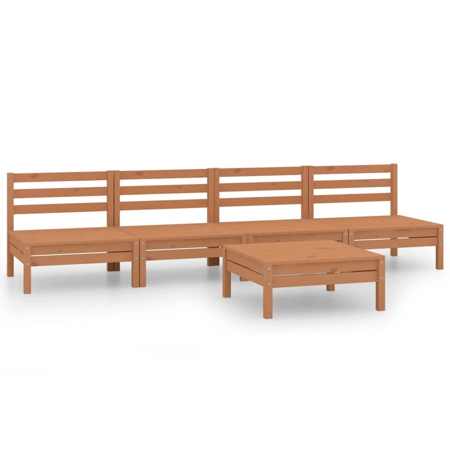 5-tlg. Garten-lounge-set Honigbraun Massivholz Kiefer günstig online kaufen