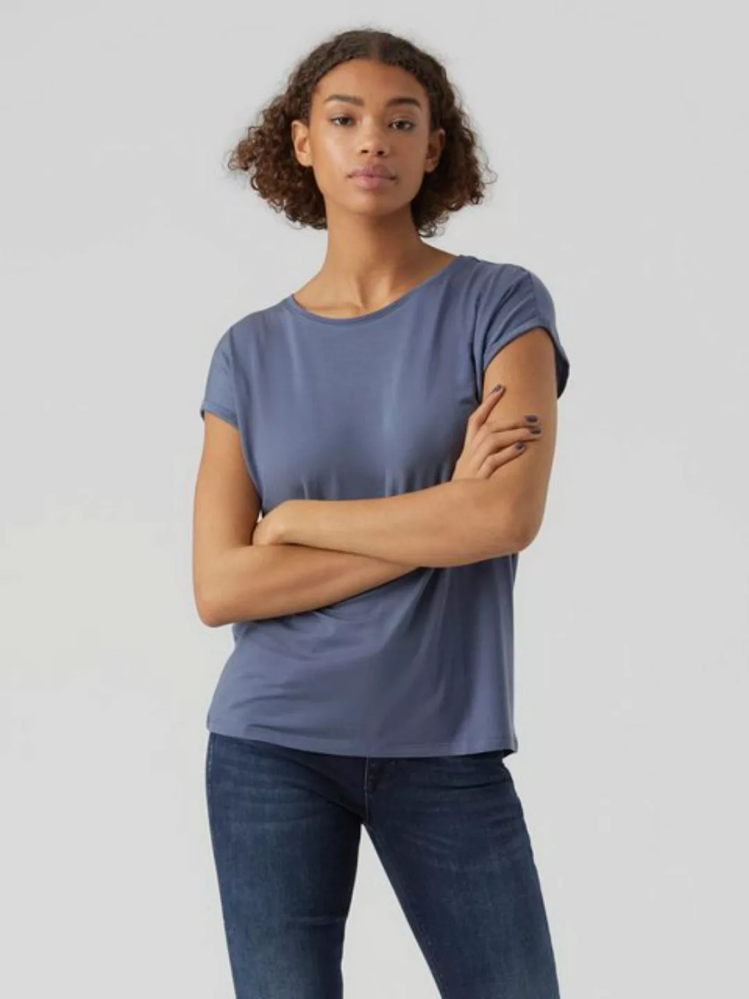 Vero Moda Rundhalsshirt VMAVA PLAIN SS TOP GAJRS NOOS günstig online kaufen