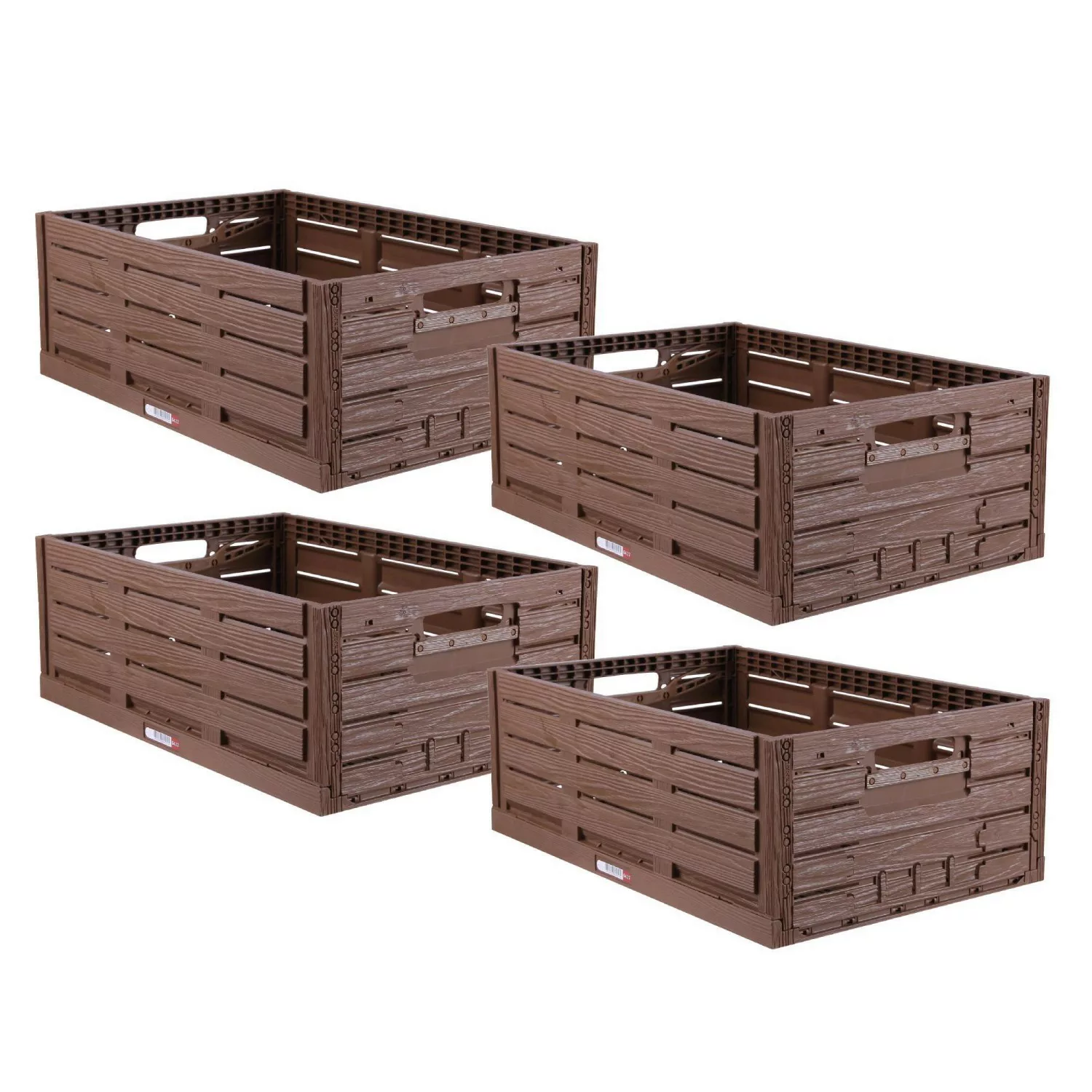 Bestlivings Faltbare Klappbox Holzoptik 60 x 40 cm 4 Stück günstig online kaufen