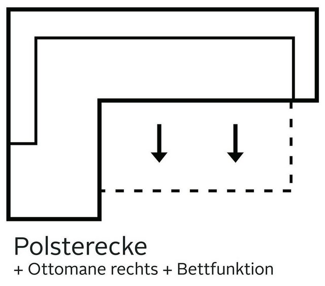 COTTA Ecksofa Enterprise L-Form, inklusive Kopfteilverstellung, wahlweise m günstig online kaufen