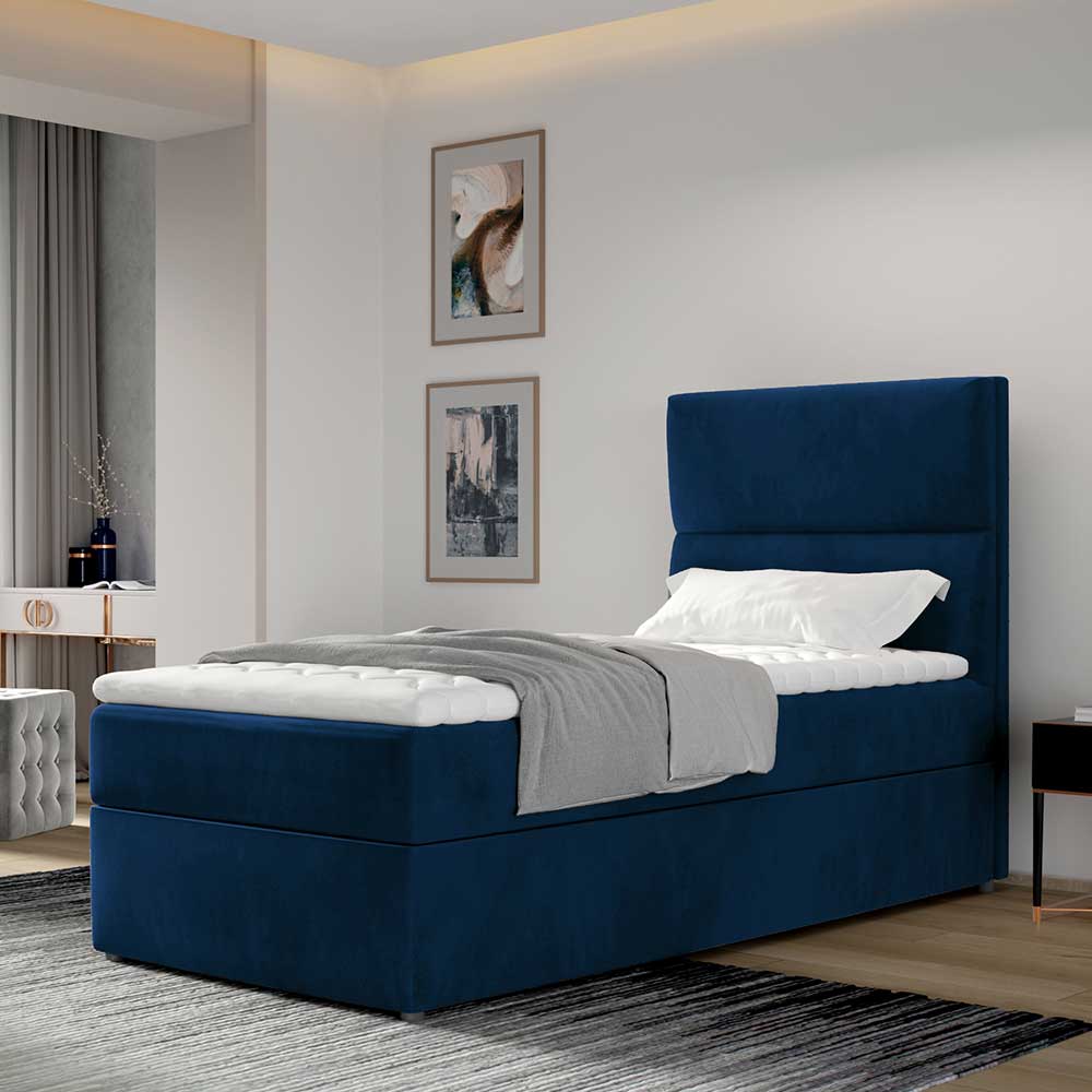 Einzelbett Boxbett in Dunkelblau Liegefläche 90x200 cm günstig online kaufen