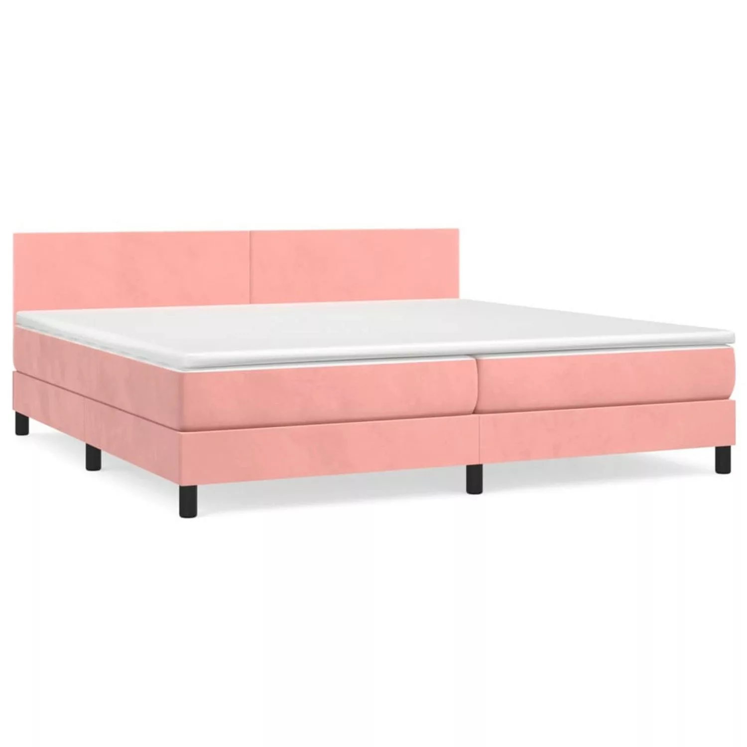 vidaXL Boxspringbett Boxspringbett mit Matratze Rosa 200x200 cm Samt Bett B günstig online kaufen