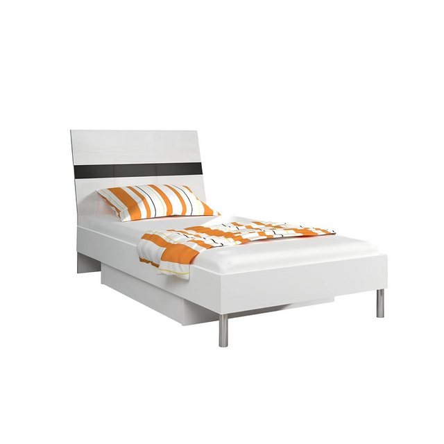 Xlmoebel Bett Holzdesign Einzelbett für Kinderzimmer in Hochglanzoptik, Sch günstig online kaufen