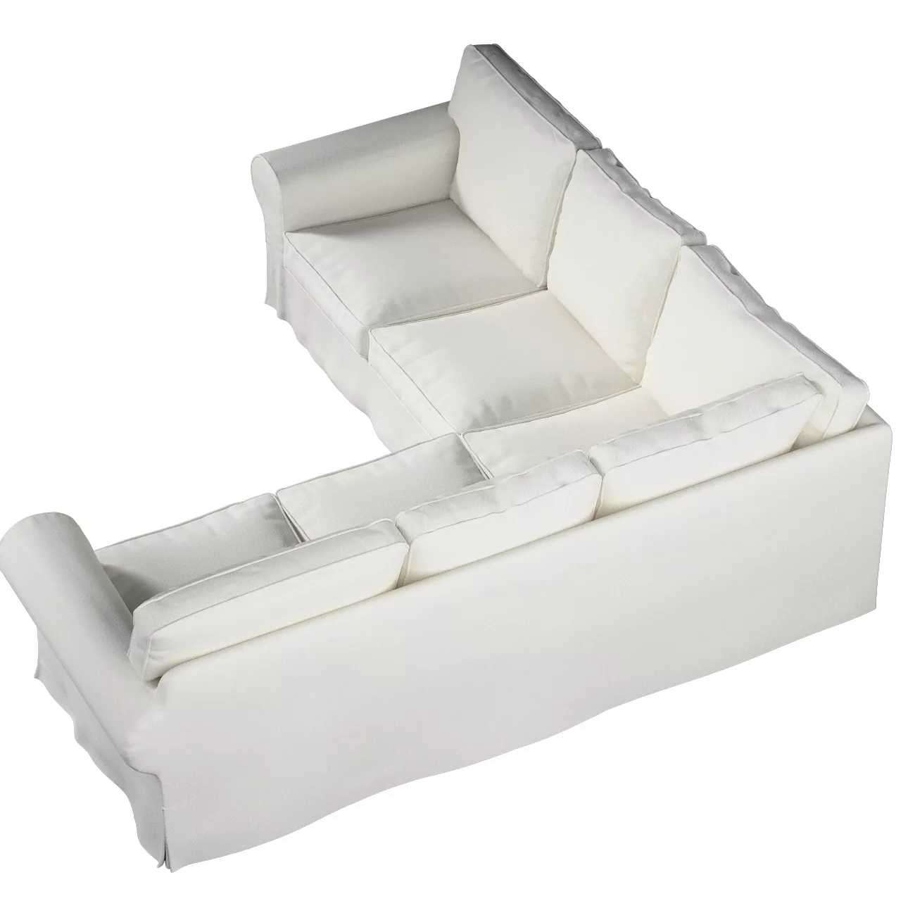 Bezug für Ektorp Ecksofa, weiß, Sofahusse für Ektorp Ecksofa, Teddy / Boucl günstig online kaufen