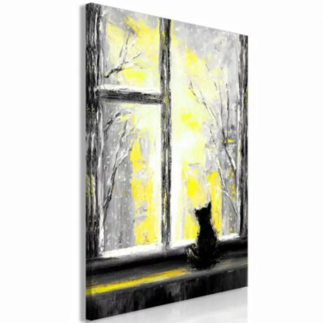 artgeist Wandbild Longing Kitty (1 Part) Vertical Yellow gelb/grau Gr. 40 x günstig online kaufen