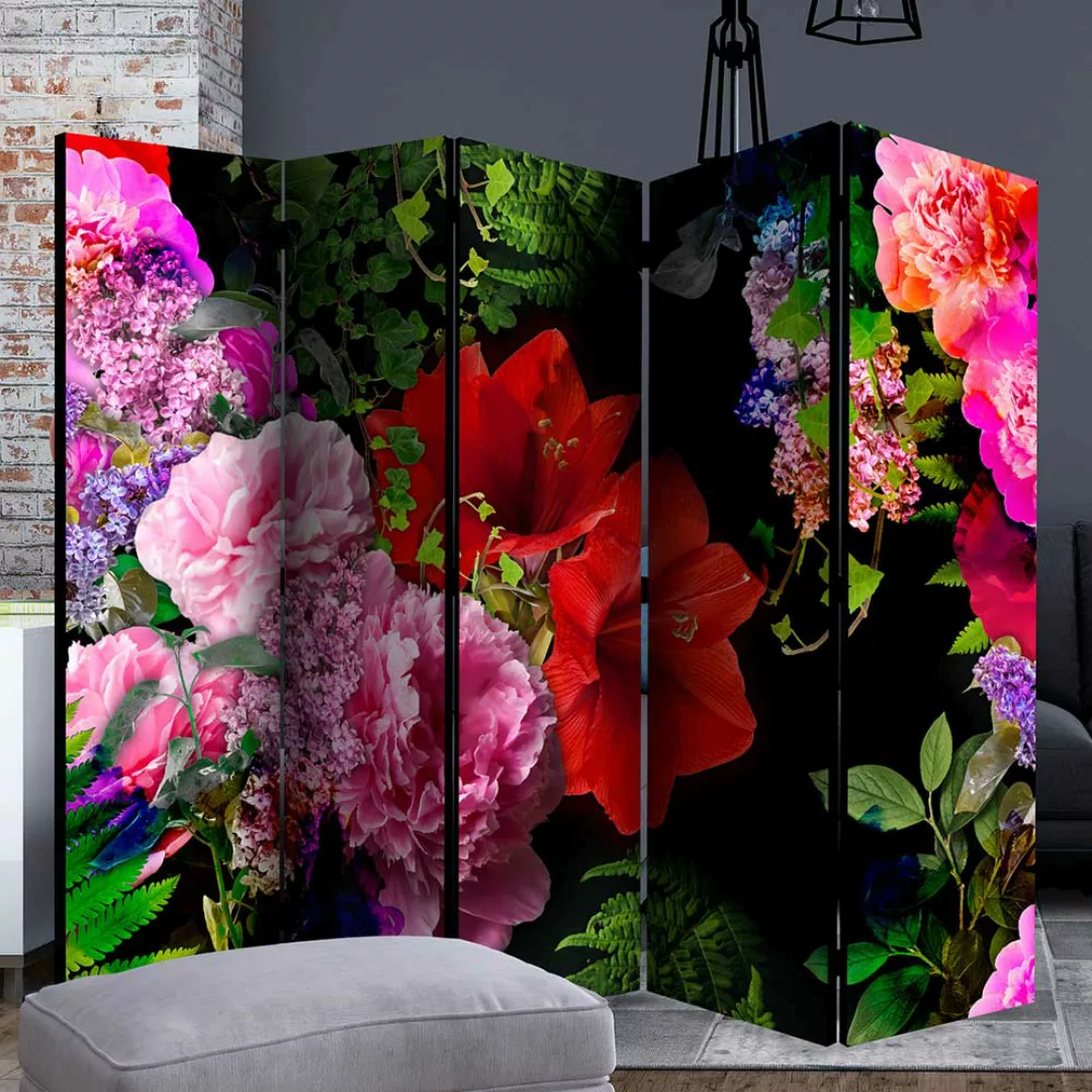 Paravent in Bunt mit Blumen 135 oder 225 cm günstig online kaufen