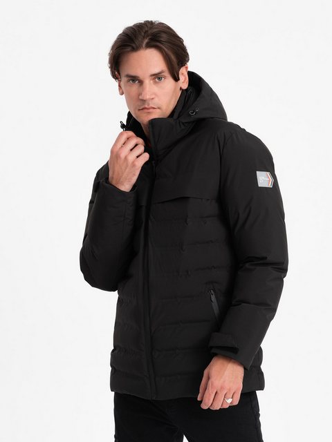 OMBRE Winterjacke Herren Winterjacke mit abnehmbarer Kapuze günstig online kaufen