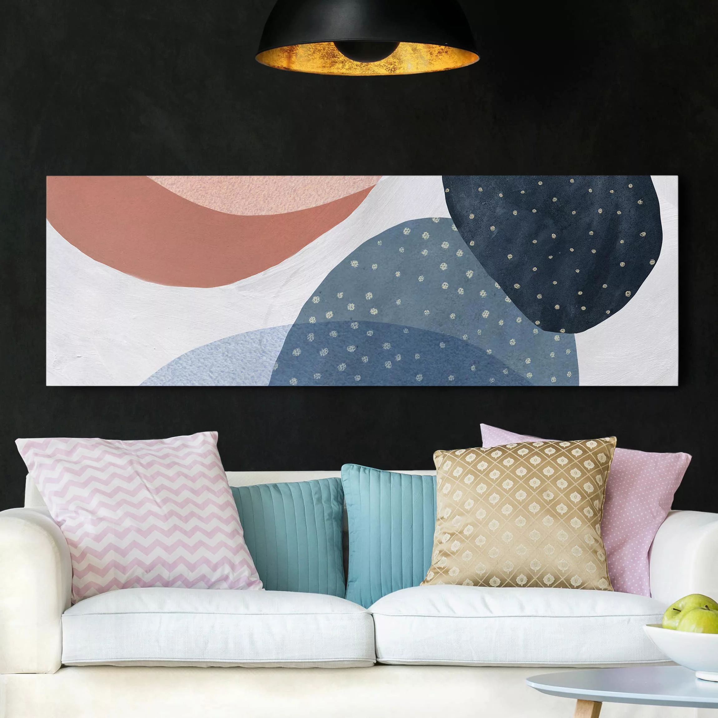 Leinwandbild Abstrakt - Panorama Orbit mit Punkten II günstig online kaufen