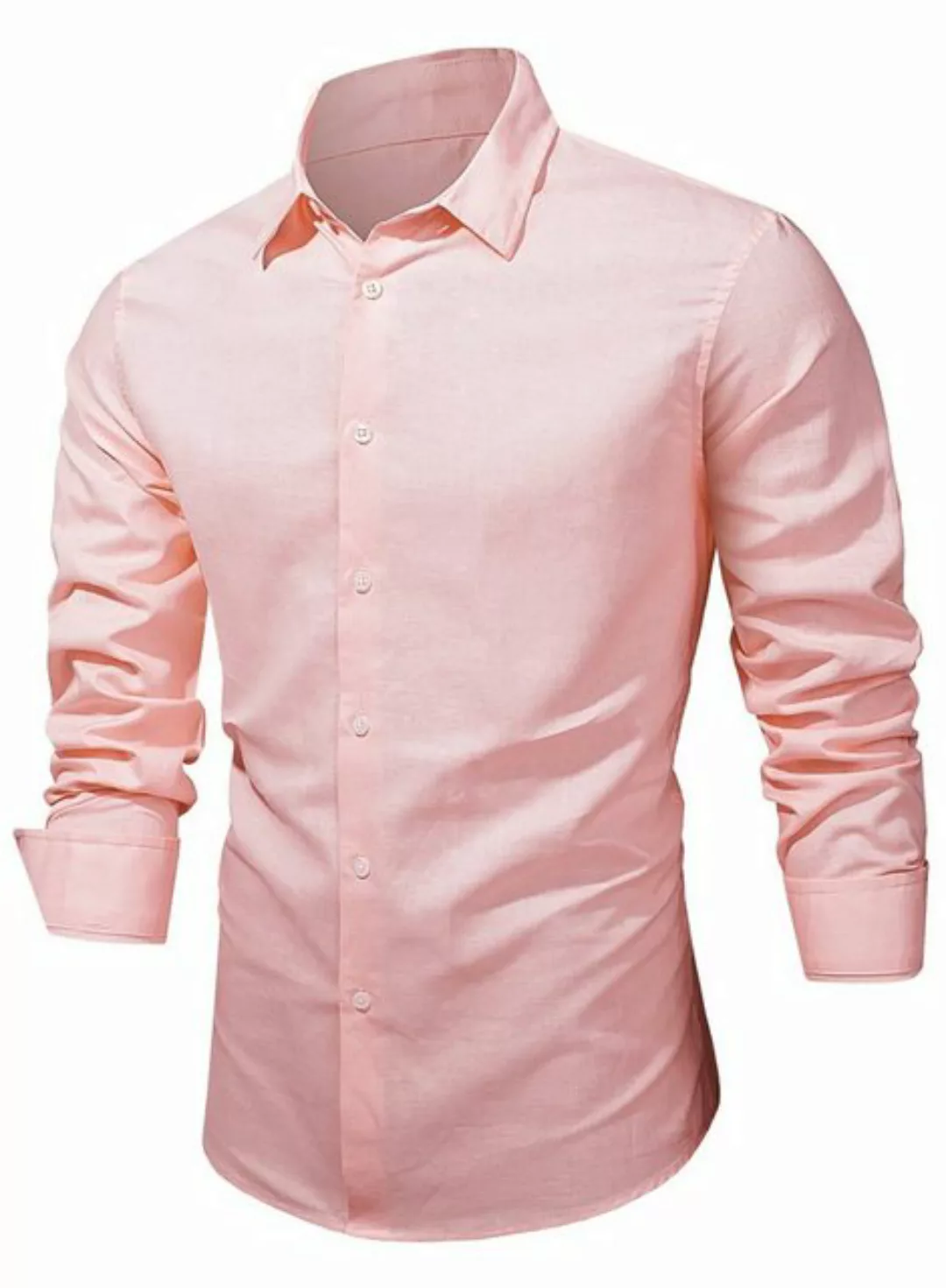 JMIERR Leinenhemd Langarm Hemden Shirts Casual Freizeithemd Baumwolle Stehk günstig online kaufen