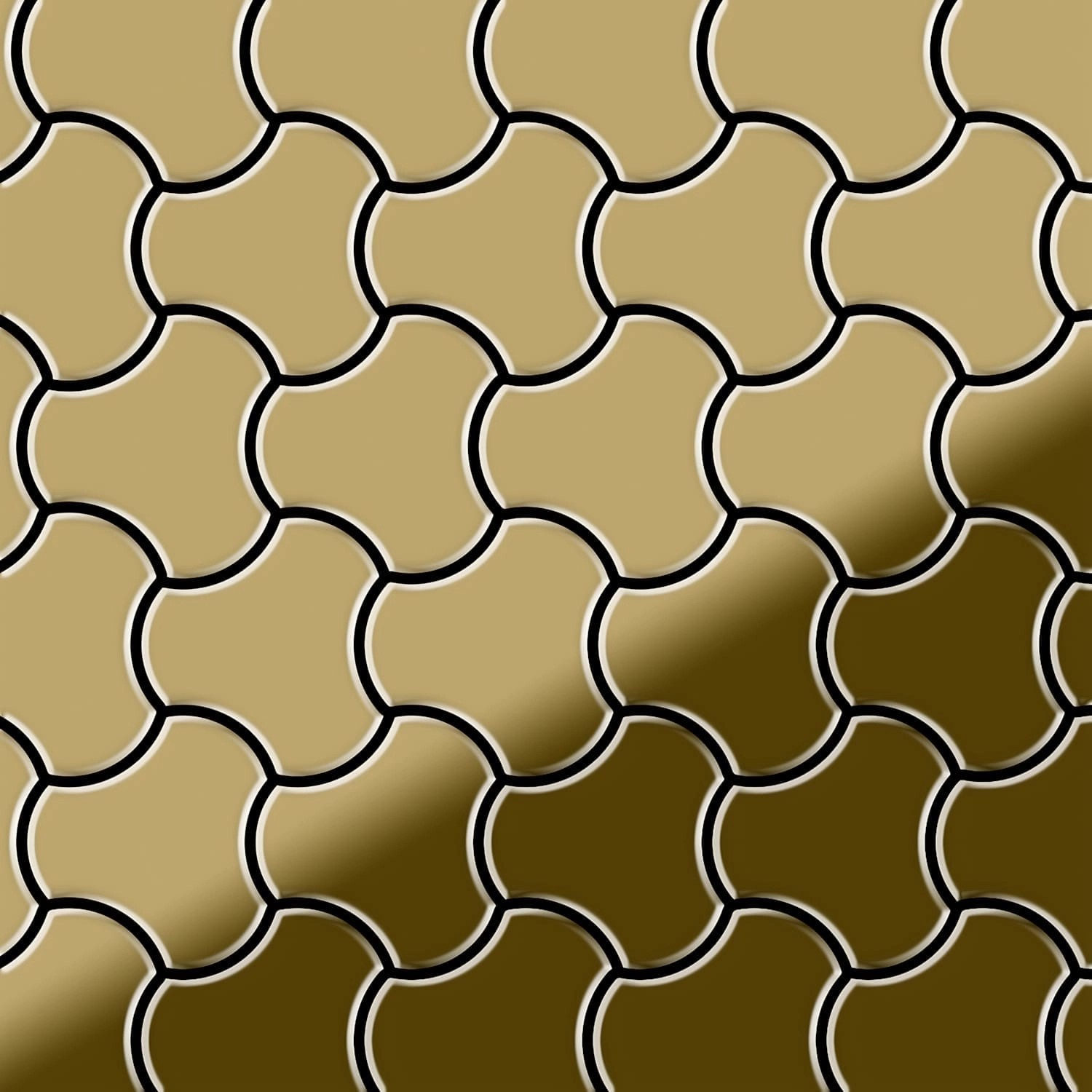ALLOY Mosaik Fliese Massiv Metall Titan Hochglänzend Gold 1,6mm Stark Ubiqu günstig online kaufen