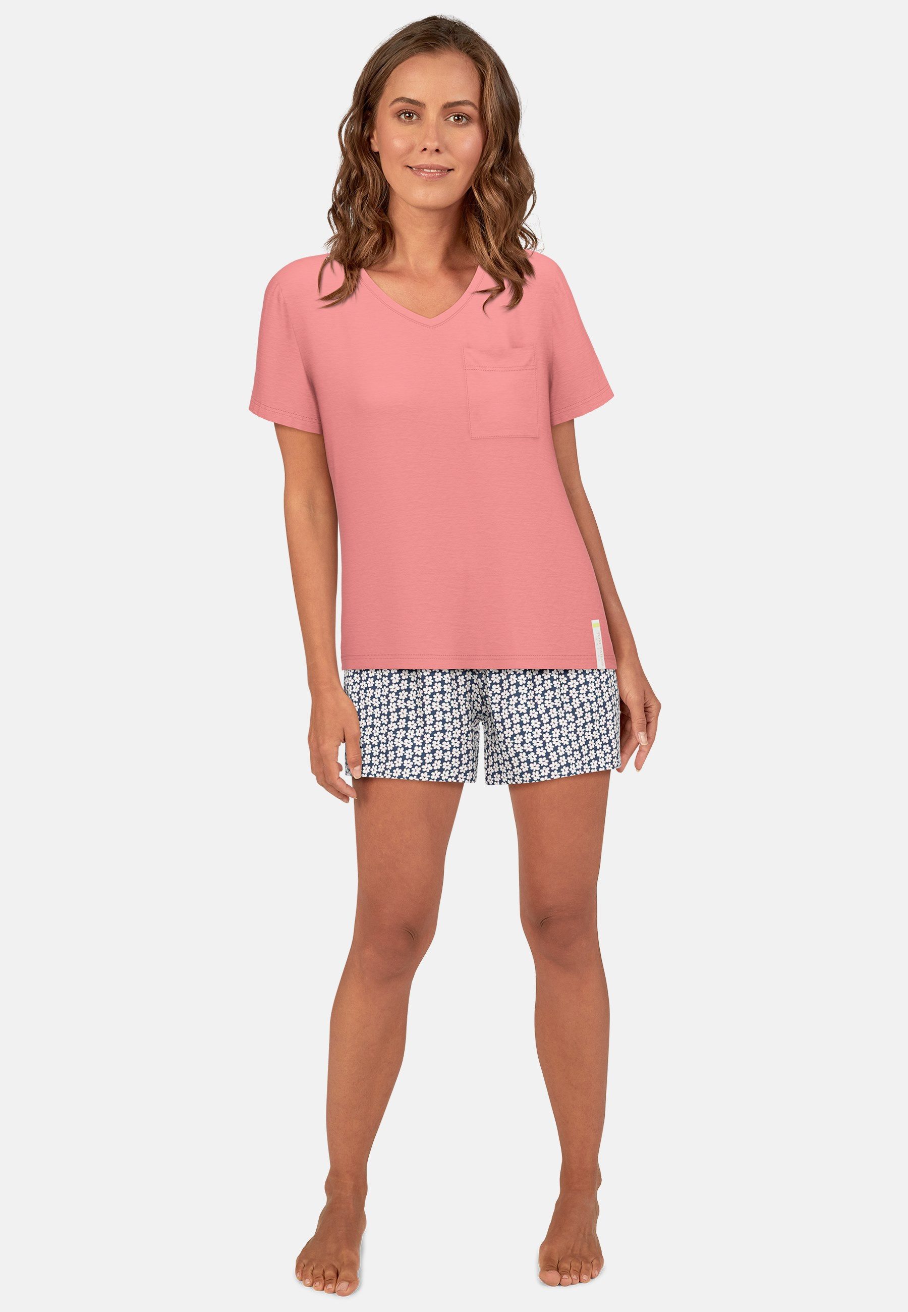 TOM TAILOR Shorty "Westport", (2 tlg.), mit Print, Kurzarm, V-Ausschnitt, k günstig online kaufen