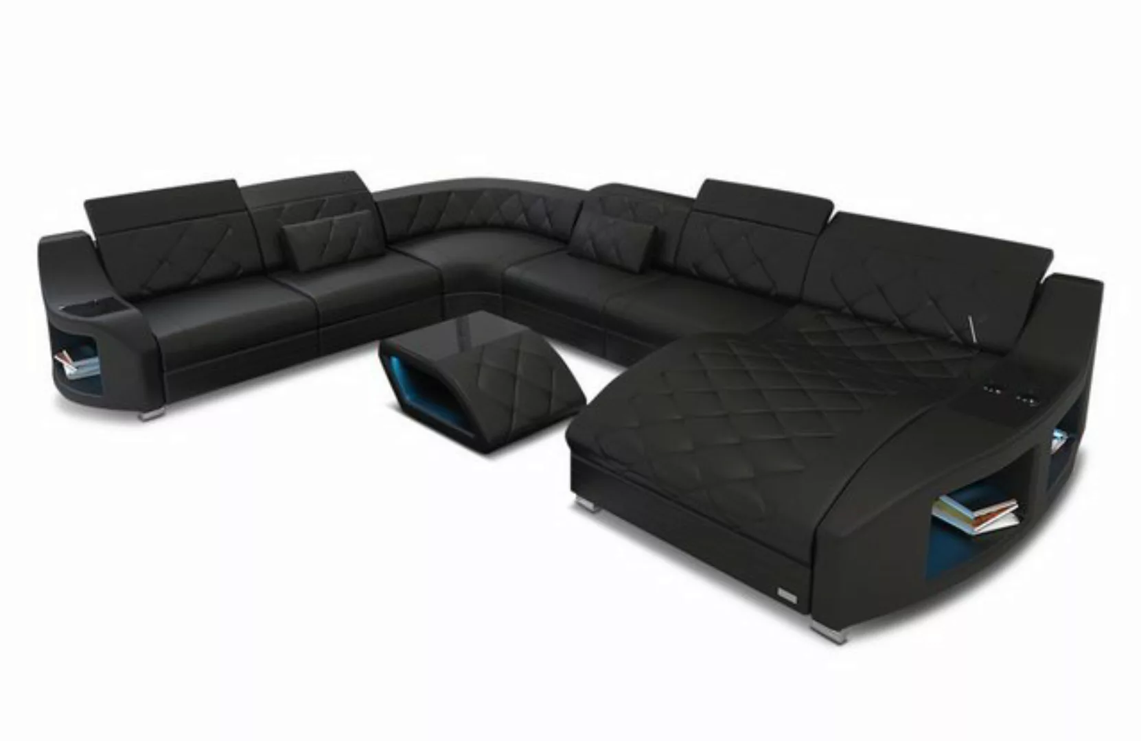 Sofa Dreams Wohnlandschaft Leder Sofa Swing XXL U Form Ledersofa Ledercouch günstig online kaufen