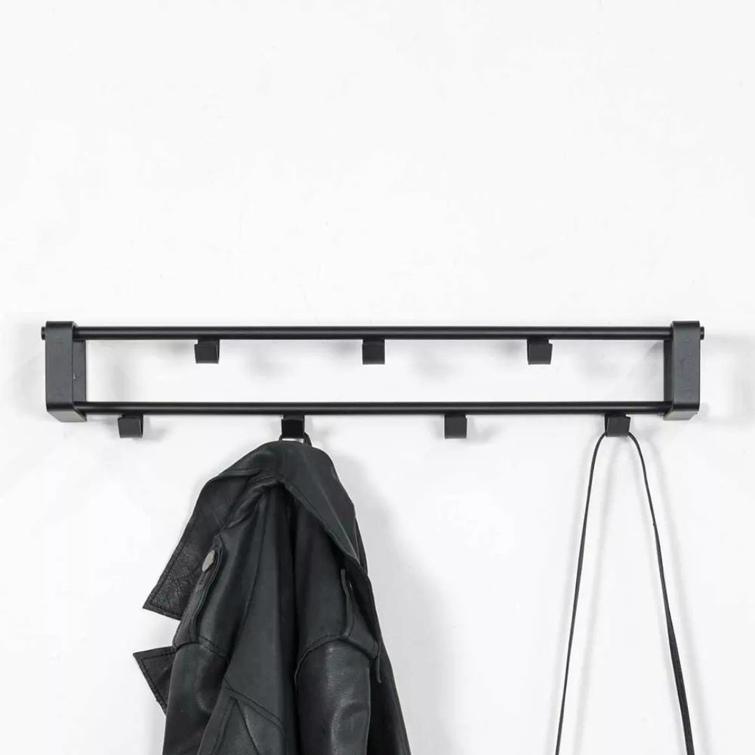 Stahl Wandhakenleiste in Schwarz 60 cm breit günstig online kaufen