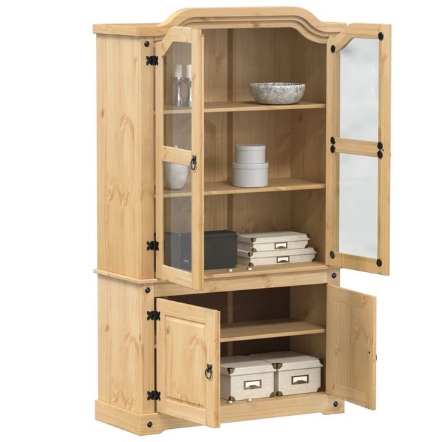 vidaXL Buffet Buffet Vitrine Corona 103,5x42x180 cm Massivholz Kiefer günstig online kaufen