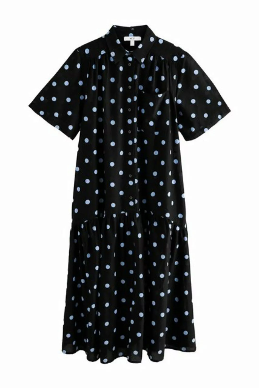 Next Maxikleid Kurzarm-Maxikleid aus Baumwolle mit Ausschnitt (1-tlg) günstig online kaufen