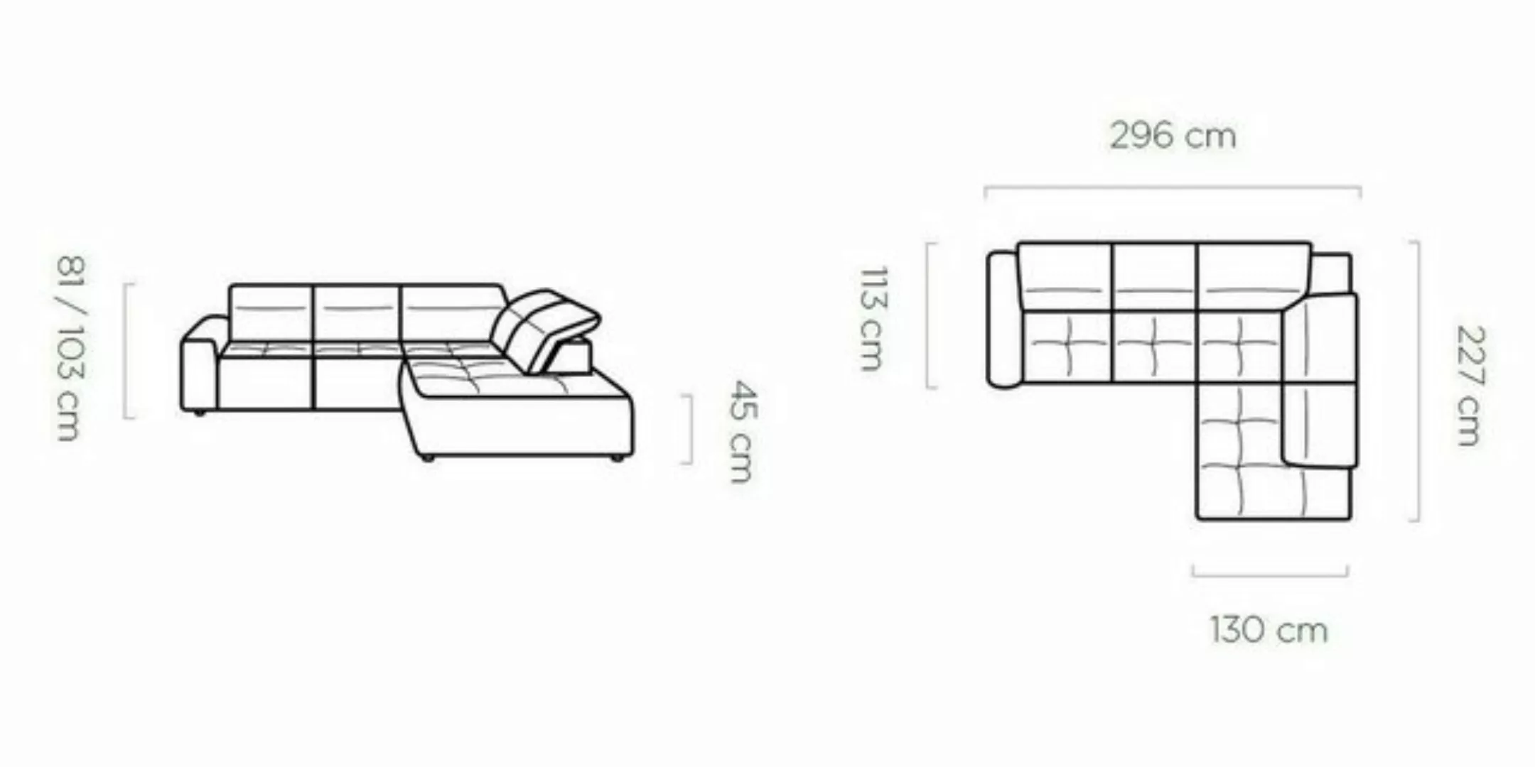 JVmoebel Ecksofa, Ecksofa L-form Textil Luxus Design Wohnlandschaft Polster günstig online kaufen