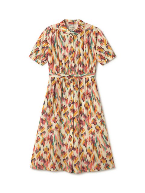 TWOTHIRDS Sommerkleid Matsu - Ikat Print Ecru Elegantes Sommerkleid aus rec günstig online kaufen