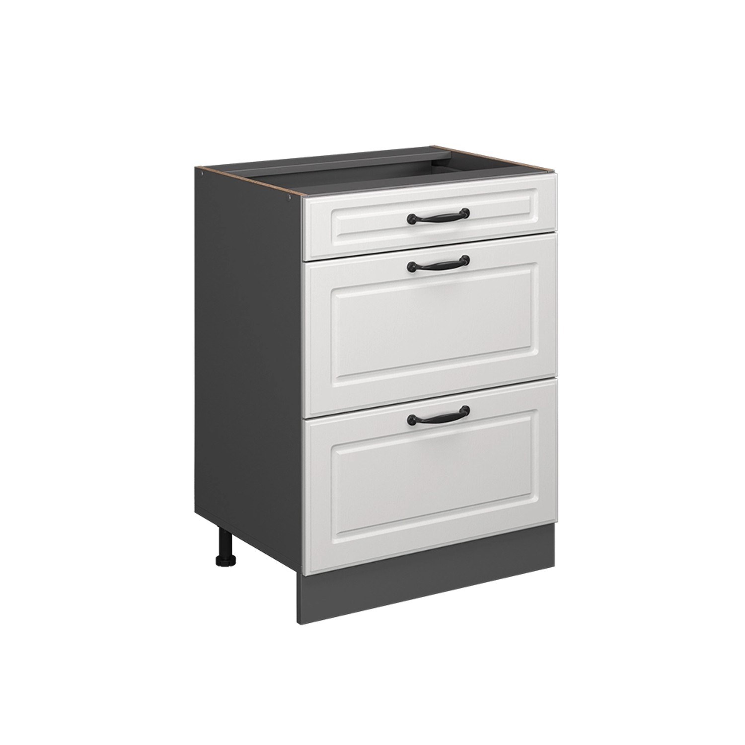 Vicco Unterschrank R-Line Weiß Landhaus/Anthrazit 60cm günstig online kaufen