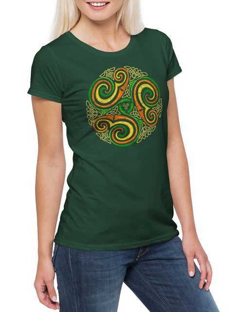 Urban Backwoods Print-Shirt Celtic Circle Damen T-Shirt Kelten Celts Keltis günstig online kaufen