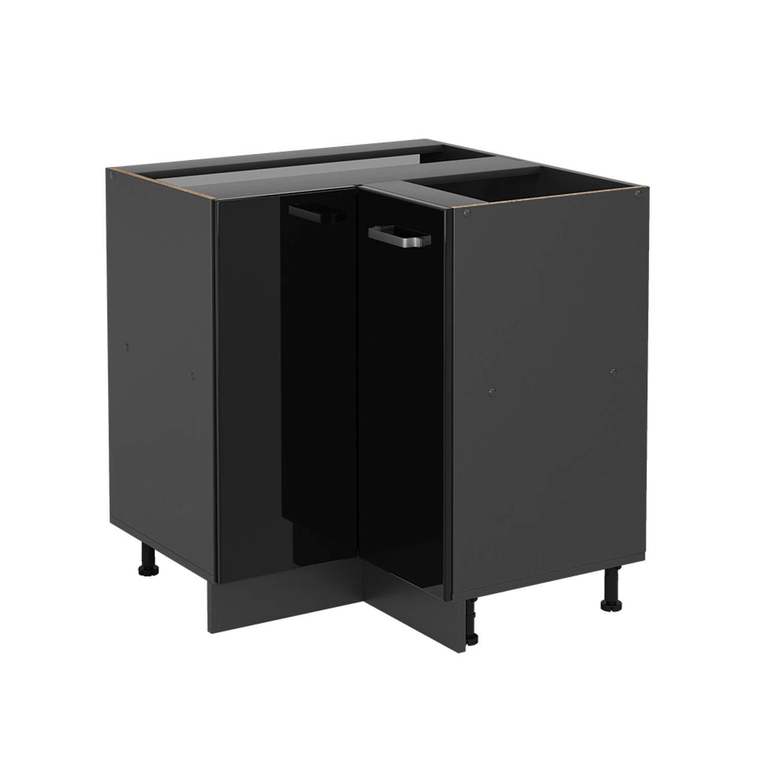 Vicco Eckunterschrank R-Line, Schwarz Hochglanz/Anthrazit, 75.6 günstig online kaufen