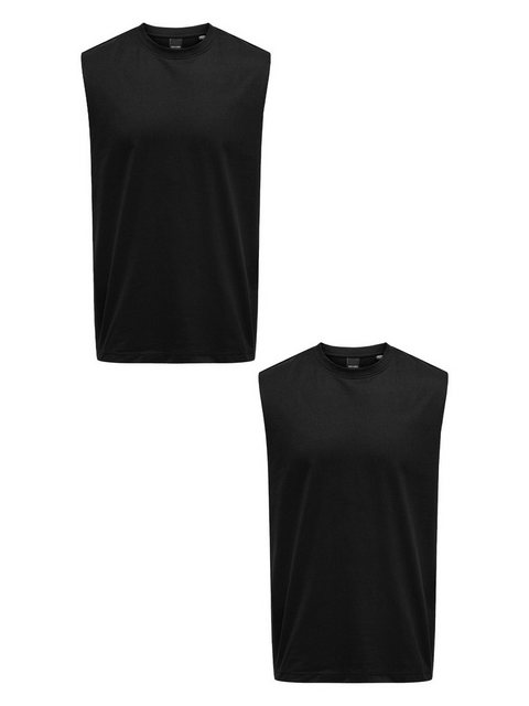 ONLY & SONS T-Shirt Shirt 2er-Set lockeres Rundhals Tanktop (2-tlg) 7552 in günstig online kaufen