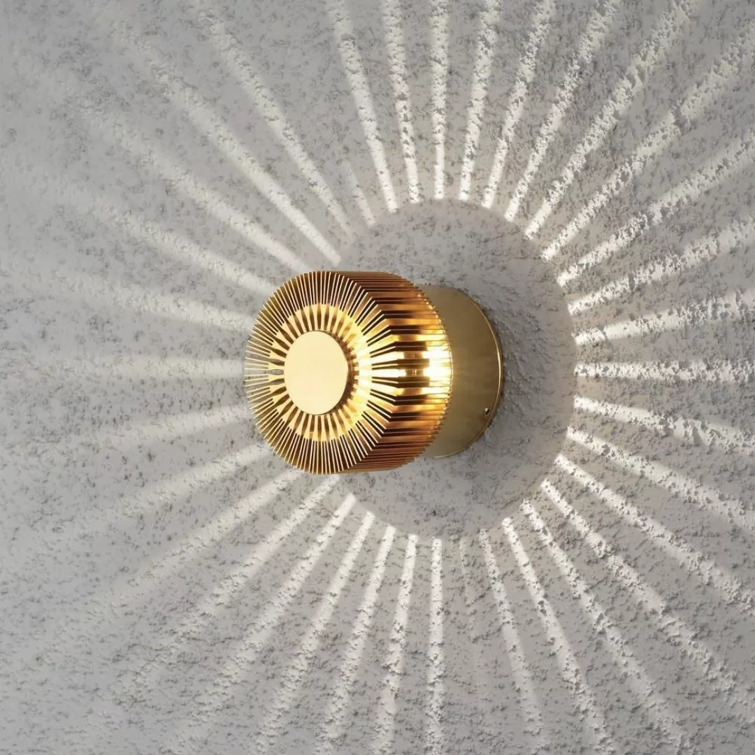 LED-Außenwandlampe Monza Strahlen rund bronze 9cm günstig online kaufen