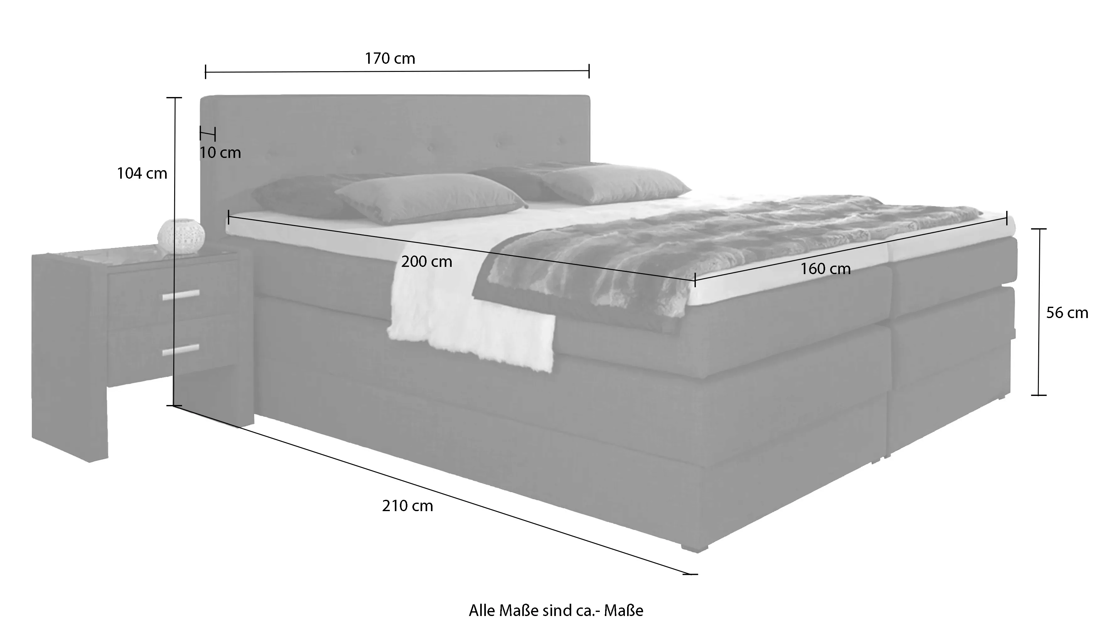 hapo Boxspringbett, mit Bettkasten günstig online kaufen