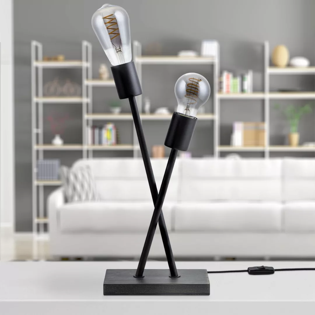 Paco Home Tischleuchte »IKS«, 2 flammig-flammig, Stehlampe LED Lampe Wohnzi günstig online kaufen