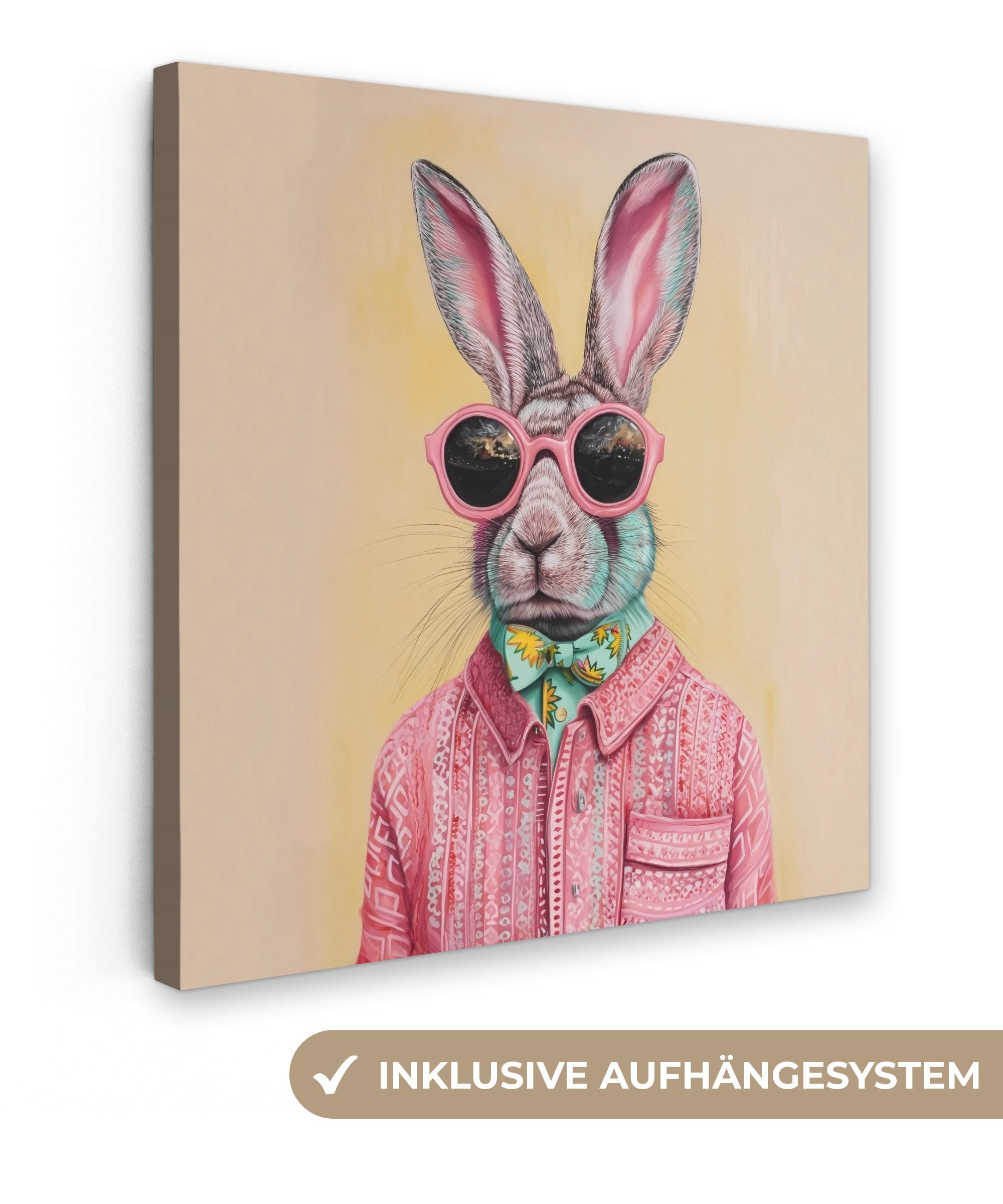 OneMillionCanvasses® Leinwandbild Grau - Kaninchen - günstig online kaufen