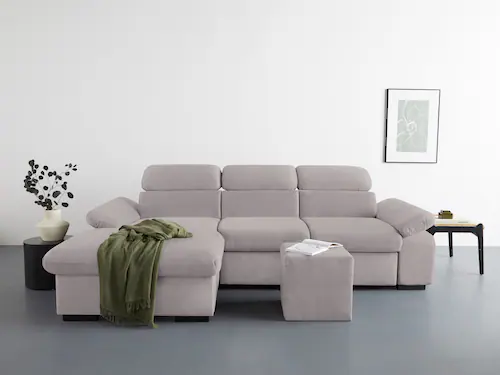 COTTA Ecksofa "Lola L-Form", (Set, mit Hocker), mit Hocker & Kopfteilfunkti günstig online kaufen