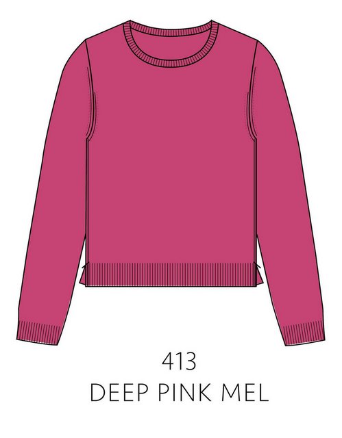 IN LINEA Strickpullover NOS Pullover, Rundhals, 413 DEEP PINK MEL. günstig online kaufen