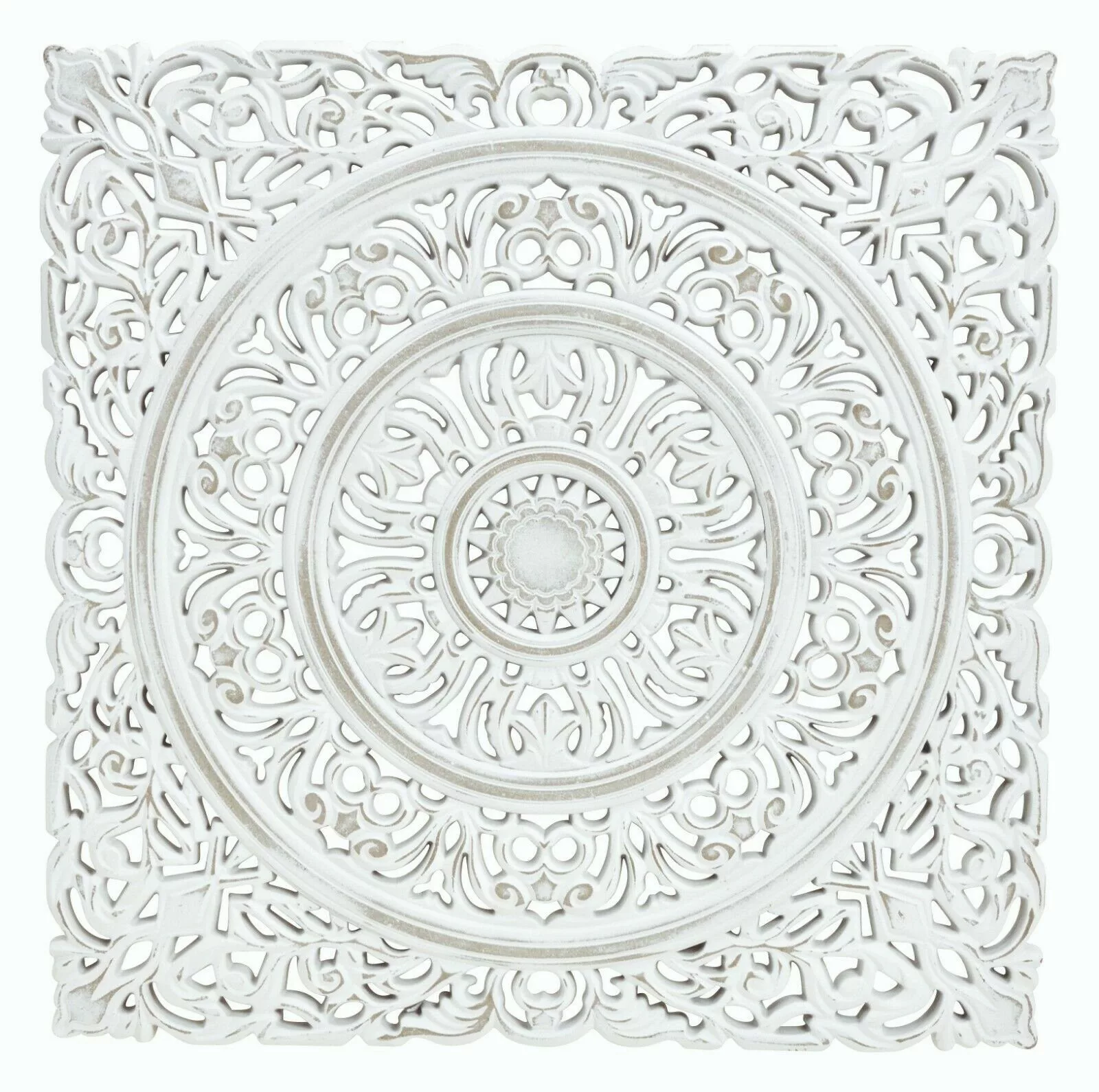 Meinposten Wanddekoobjekt Großes Wandornament shabby weiß günstig online kaufen