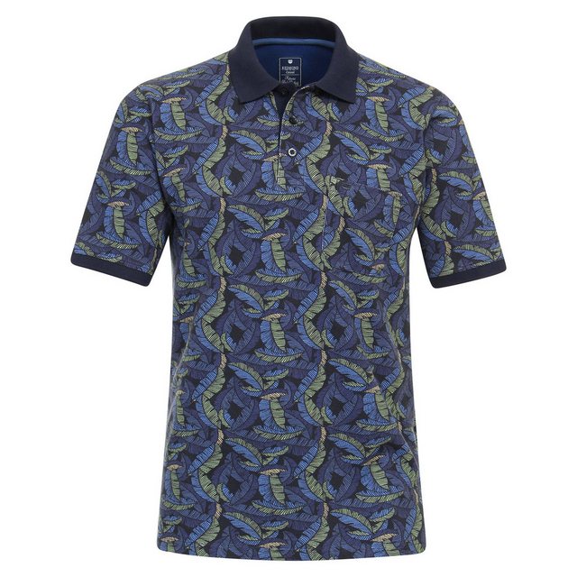 Redmond Poloshirt Redmond XXL Poloshirt blau Allovermuster floral günstig online kaufen