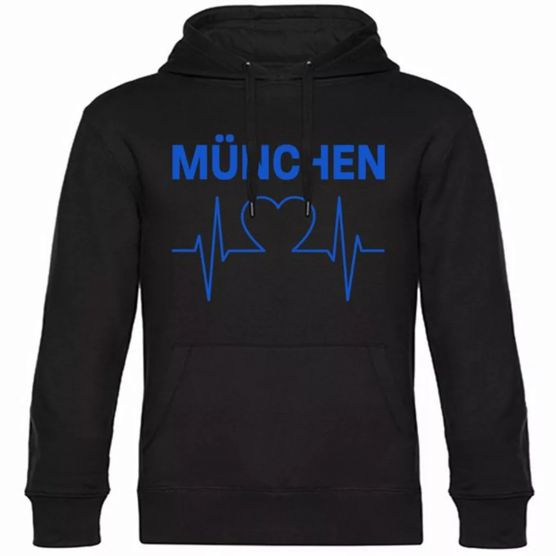 multifanshop Kapuzensweatshirt München blau - Herzschlag - Pullover günstig online kaufen