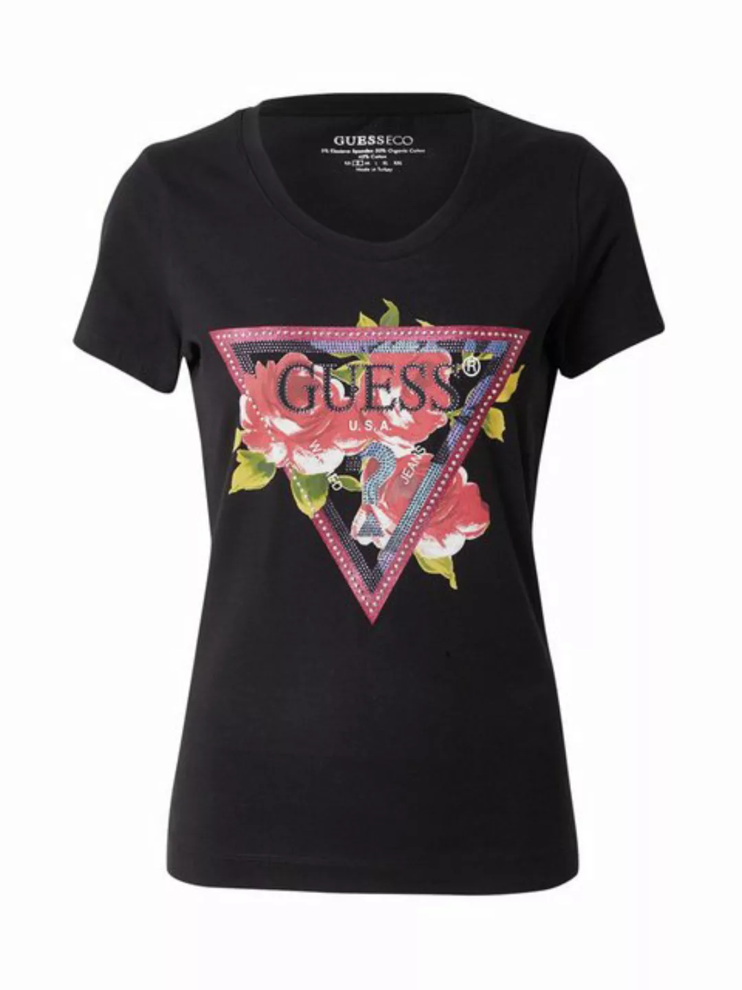 Guess T-Shirt ROSES (1-tlg) Ziersteine günstig online kaufen