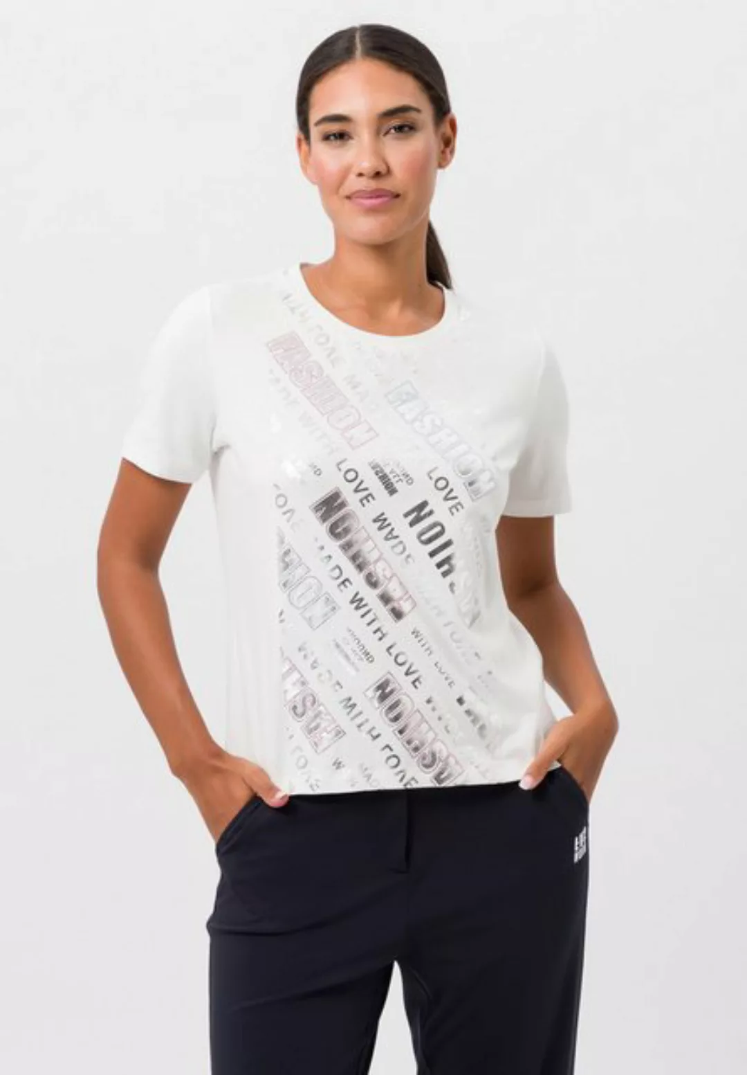 TUZZI Kurzarmshirt mit metallisch glänzendem Frontprint günstig online kaufen
