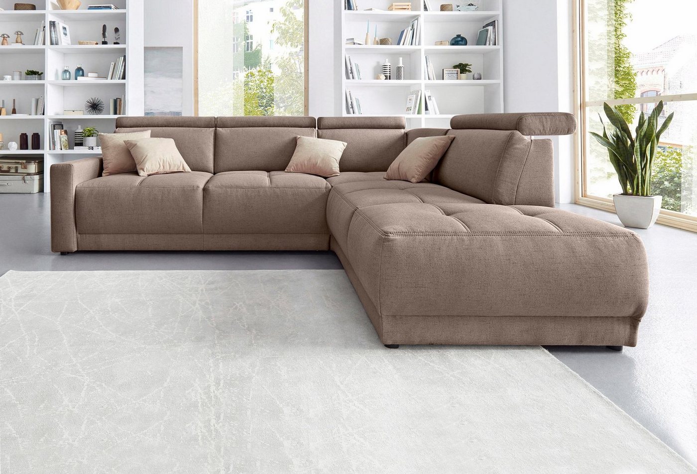 DOMO collection Ecksofa "Ava L-Form", mit Ottomane, Federkern wahlweise mit günstig online kaufen