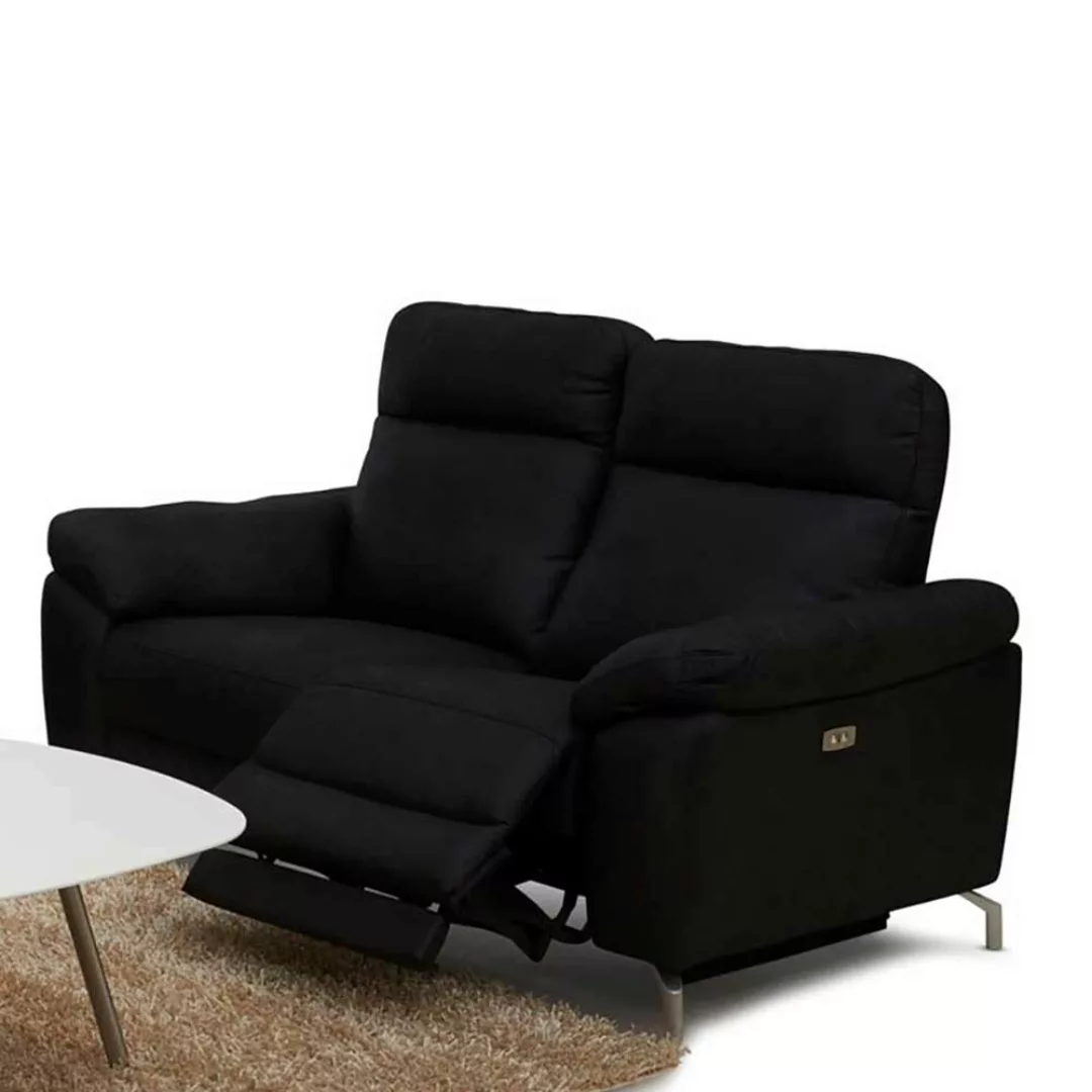 Relaxsofa in Schwarz Microfaser günstig online kaufen