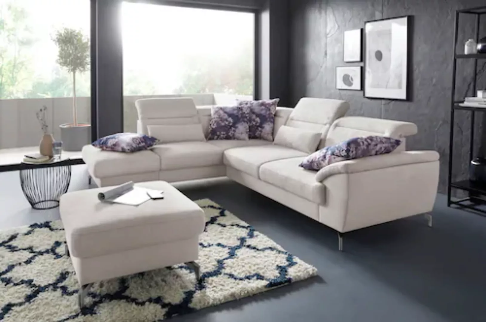 sit&more Ecksofa »Percy L-Form«, 12 cm Fußhöhe, Sitztiefenverstellung, wahl günstig online kaufen